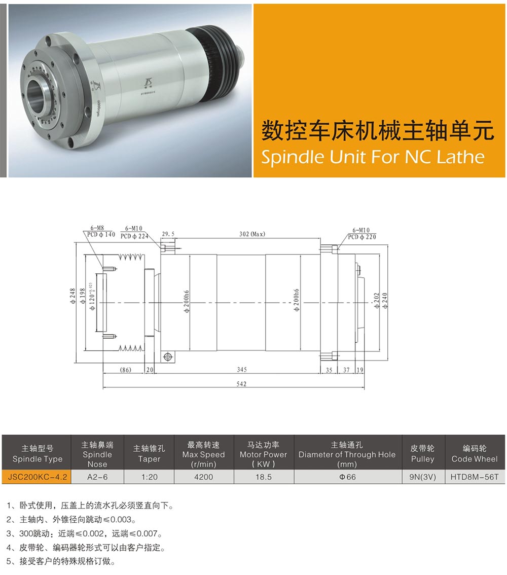 数控机床主轴种类